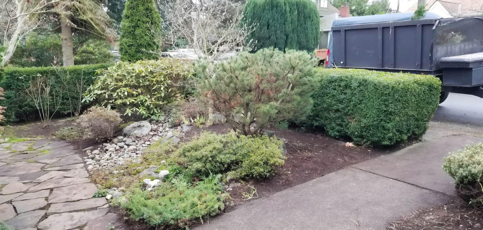 green grass corner after